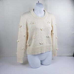 Madewell Sz XXS Pale Yellow NWT Knit Sweater Top Pom Poms Womens